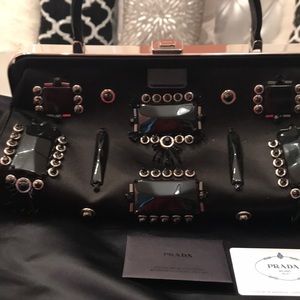 Prada embellished satin bag limited